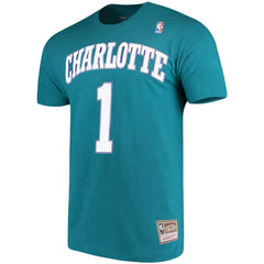 Muggsy Bogues Charlotte Hornets Hardwood Classics Name & Number Player T-Shirt Teal - NBA
