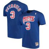 Drazen Petrovic Brooklyn Nets Hardwood Classics Name & Number Player T-Shirt Royal - NBA