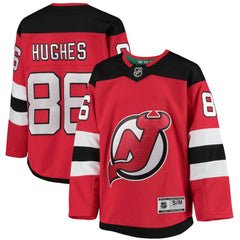 Jack Hughes New Jersey Devils Youth Home Premier Player Jersey - Red - NHL