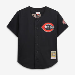 Barry Larkin Cincinnati Reds Mitchell & Ness Cooperstown Collection Mesh Batting Practice Button-Up Jersey - MLB