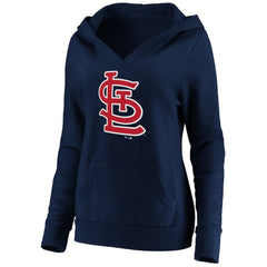 St. Louis Cardinals Fanatics Women's Official Logo Crossover V-Neck Pullover Hoodie - MLB