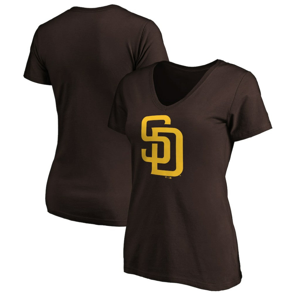 San Diego Padres Fanatics Women's Core Official Logo V-Neck T-Shirt - MLB