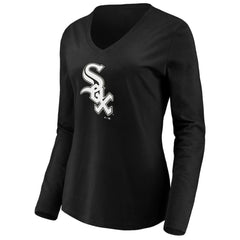 Chicago White Sox Fanatics Women's Official Logo Long Sleeve V-Neck T-Shirt - MLB