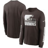 Cleveland Browns Split Local Long Sleeve T-Shirt Brown | Nike for Sale