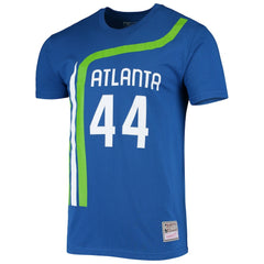 Pete Maravich Atlanta Hawks Hardwood Classics Stitch Name & Number T-Shirt Blue - NBA