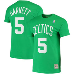 Kevin Garnett Boston Celtics Hardwood Classics Stitch Name & Number T-Shirt Kelly Green - NBA