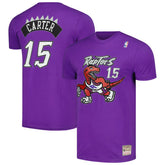 Vince Carter Toronto Raptors Hardwood Classics Stitch Name & Number T-Shirt Purple - NBA