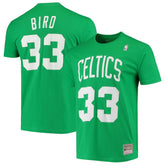Larry Bird Boston Celtics Hardwood Classics Stitch Name & Number T-Shirt Kelly Green - NBA