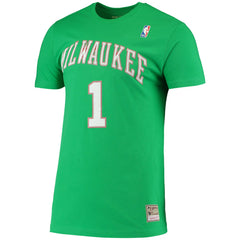 Oscar Robertson Milwaukee Bucks Hardwood Classics Stitch Name & Number T-Shirt Green - NBA