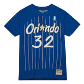 Shaquille O'Neal Orlando Magic Hardwood Classics Stitch Name & Number T-Shirt Blue - NBA