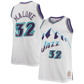 Karl Malone Utah Jazz 1996/97 Big & Tall Hardwood Classics Swingman Jersey White - NBA