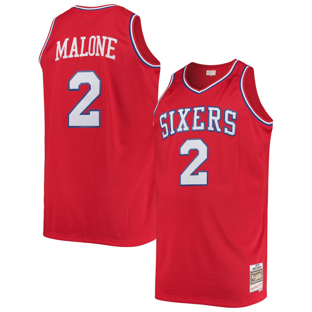Moses Malone Philadelphia 76ers 1982/83 Big & Tall Hardwood Classics Swingman Jersey Red - NBA