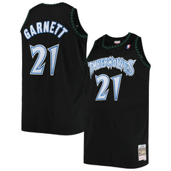 Kevin Garnett Minnesota Timberwolves 1997/98 Big & Tall Hardwood Classics Swingman Jersey Black - NBA
