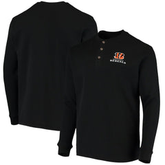Cincinnati Bengals Dunbrooke Logo Maverick Thermal Henley Long Sleeve T-Shirt Black | NFL