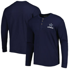 Dallas Cowboys Maverick Thermal Henley Long Sleeve T-Shirt Navy | NFL