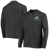Miami Dolphins Dunbrooke Logo Maverick Thermal Henley Long Sleeve T-Shirt Charcoal | NFL