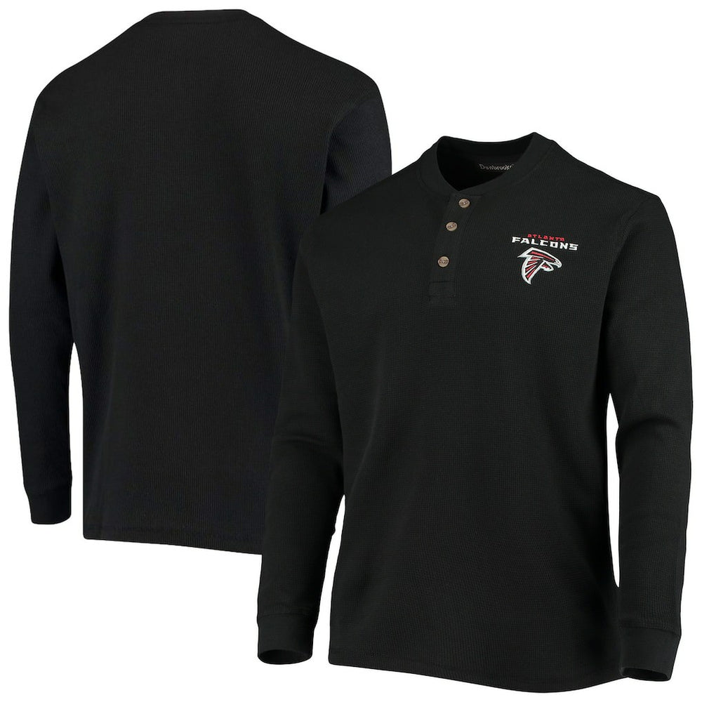 Atlanta Falcons Dunbrooke Logo Maverick Thermal Henley Long Sleeve T-Shirt Black | NFL