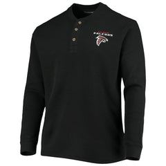 Atlanta Falcons Dunbrooke Logo Maverick Thermal Henley Long Sleeve T-Shirt Black | NFL