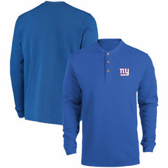 New York Giants Dunbrooke Logo Maverick Thermal Henley Long Sleeve T-Shirt Royal | NFL
