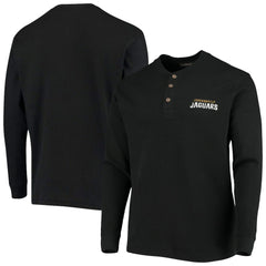 Jacksonville Jaguars Dunbrooke Logo Maverick Thermal Henley Long Sleeve T-Shirt Black | NFL