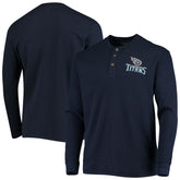 Tennessee Titans Dunbrooke Logo Maverick Thermal Henley Long Sleeve T-Shirt Navy | NFL