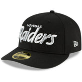 Las Vegas Raiders New Era Omaha Script Low Profile 59FIFTY Fitted Hat Black | NFL