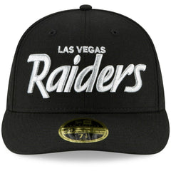 Las Vegas Raiders New Era Omaha Script Low Profile 59FIFTY Fitted Hat Black | NFL