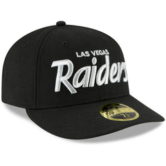 Las Vegas Raiders New Era Omaha Script Low Profile 59FIFTY Fitted Hat Black | NFL
