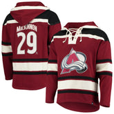 Nathan MacKinnon Colorado Avalanche '47 Player Name & Number Lacer Pullover Hoodie - Burgundy - NHL