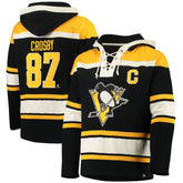 Sidney Crosby Pittsburgh Penguins '47 Player Name & Number Lacer Pullover Hoodie - Black - NHL