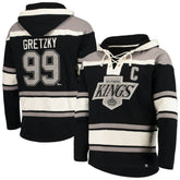 Wayne Gretzky Los Angeles Kings '47 Retired Player Name & Number Lacer Pullover Hoodie - Black - NHL