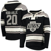 Luc Robitaille Los Angeles Kings '47 Retired Player Name & Number Lacer Pullover Hoodie - Black - NHL