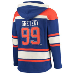 Wayne Gretzky Edmonton Oilers '47 Retired Player Name & Number Lacer Pullover Hoodie - Royal - NHL