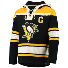Mario Lemieux Pittsburgh Penguins '47 Retired Player Name & Number Lacer Pullover Hoodie - Black - NHL
