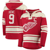 Gordie Howe Detroit Red Wings '47 Retired Player Name & Number Lacer Pullover Hoodie - Red - NHL