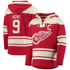 Gordie Howe Detroit Red Wings '47 Retired Player Name & Number Lacer Pullover Hoodie - Red - NHL