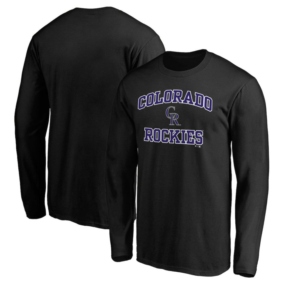 Men's Black Colorado Rockies Team Heart & Soul Long Sleeve T-Shirt T-shirts - MLB