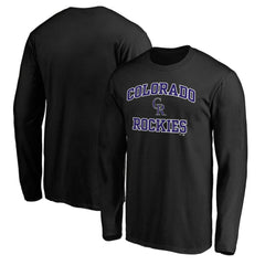Men's Black Colorado Rockies Team Heart & Soul Long Sleeve T-Shirt T-shirts - MLB