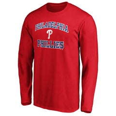 Men's Red Philadelphia Phillies Team Heart & Soul Long Sleeve T-Shirt T-shirts - MLB