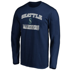 Men's Navy Seattle Mariners Team Heart & Soul Long Sleeve T-Shirt T-shirts - MLB