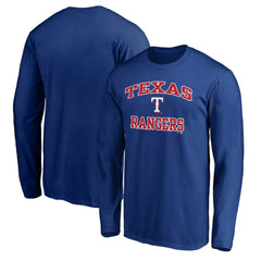 Men's Royal Texas Rangers Team Heart & Soul Long Sleeve T-Shirt T-shirts - MLB