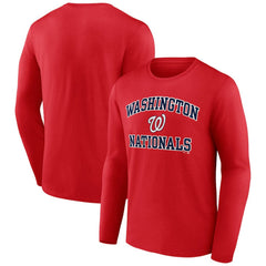 Men's Red Washington Nationals Team Heart & Soul Long Sleeve T-Shirt T-shirts - MLB