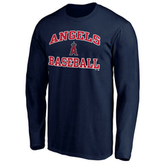 Men's Navy Los Angeles Angels Team Heart & Soul Long Sleeve T-Shirt T-shirts - MLB