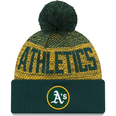 Athletics New Era Authentic Collection Sport Cuffed Knit Hat with Pom - MLB