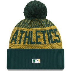 Athletics New Era Authentic Collection Sport Cuffed Knit Hat with Pom - MLB