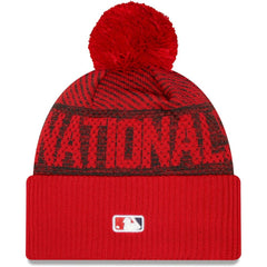 Washington Nationals New Era Authentic Collection Sport Cuffed Knit Hat with Pom - MLB
