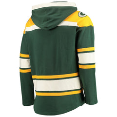 Green Bay Packers '47 Lacer V-Neck Pullover Hoodie Green/Gold | 47 brand