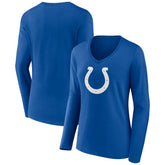 Indianapolis Colts Women's Primary Team Logo Long Sleeve V-Neck T-Shirt Royal | NFL