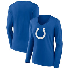 Indianapolis Colts Women's Primary Team Logo Long Sleeve V-Neck T-Shirt Royal | NFL