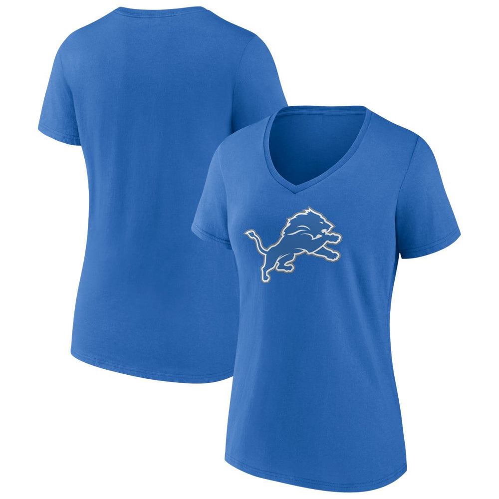 Detroit Lions Women's Primary Team Logo V-Neck T-Shirt Blue | NFL